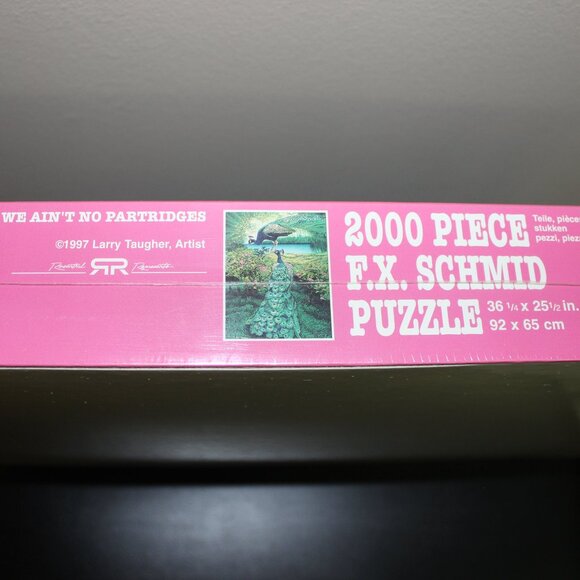 3/$118❤️sealed vintage 1997 FX Schmid WE AIN'T NO PARTRIDGES puzzle PEACOCKS - Picture 2 of 7